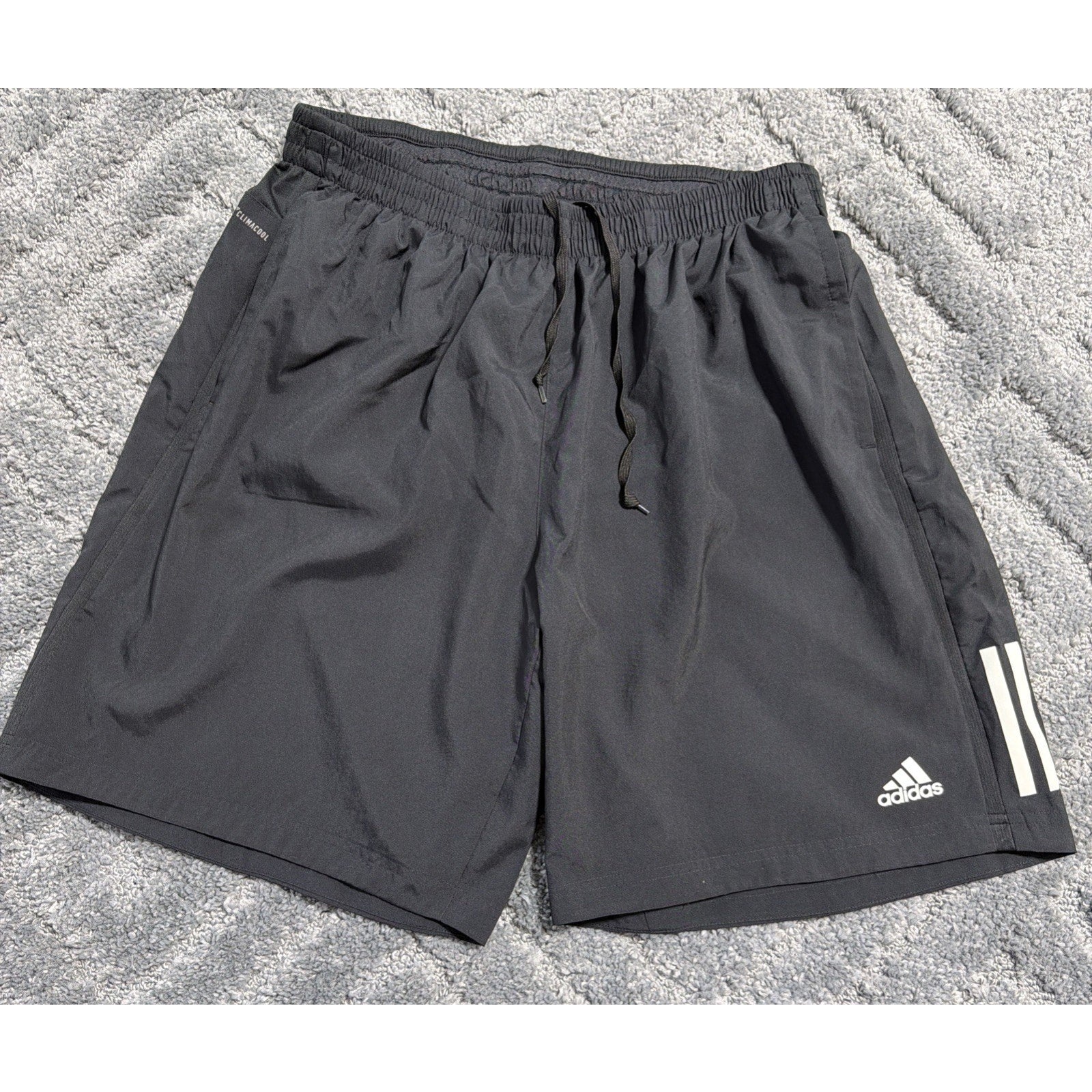 Adidas Climacool Running Lined Shorts Black And White Size XL 9”