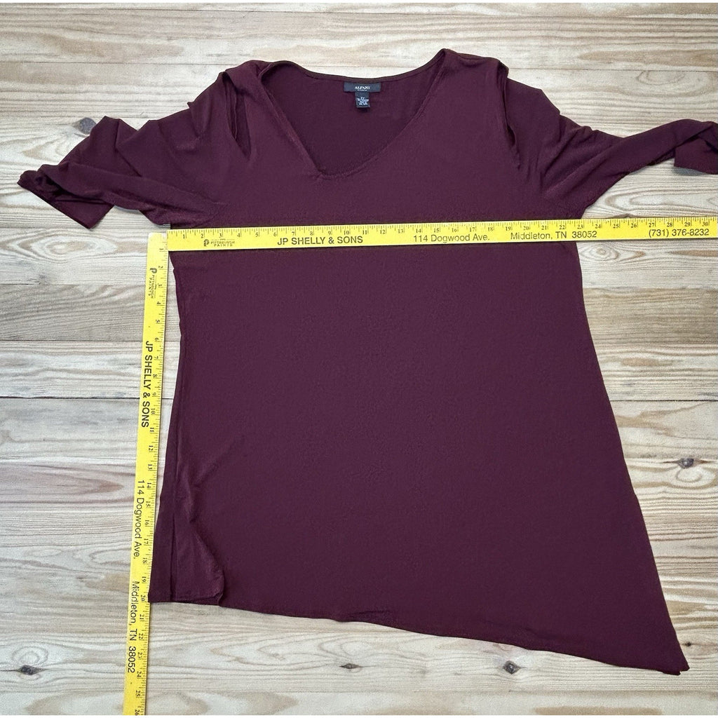 ALFANI SZ 2X Burgundy Split Sleeves Off Shoulder Sheath Midi Dress LAYERED.