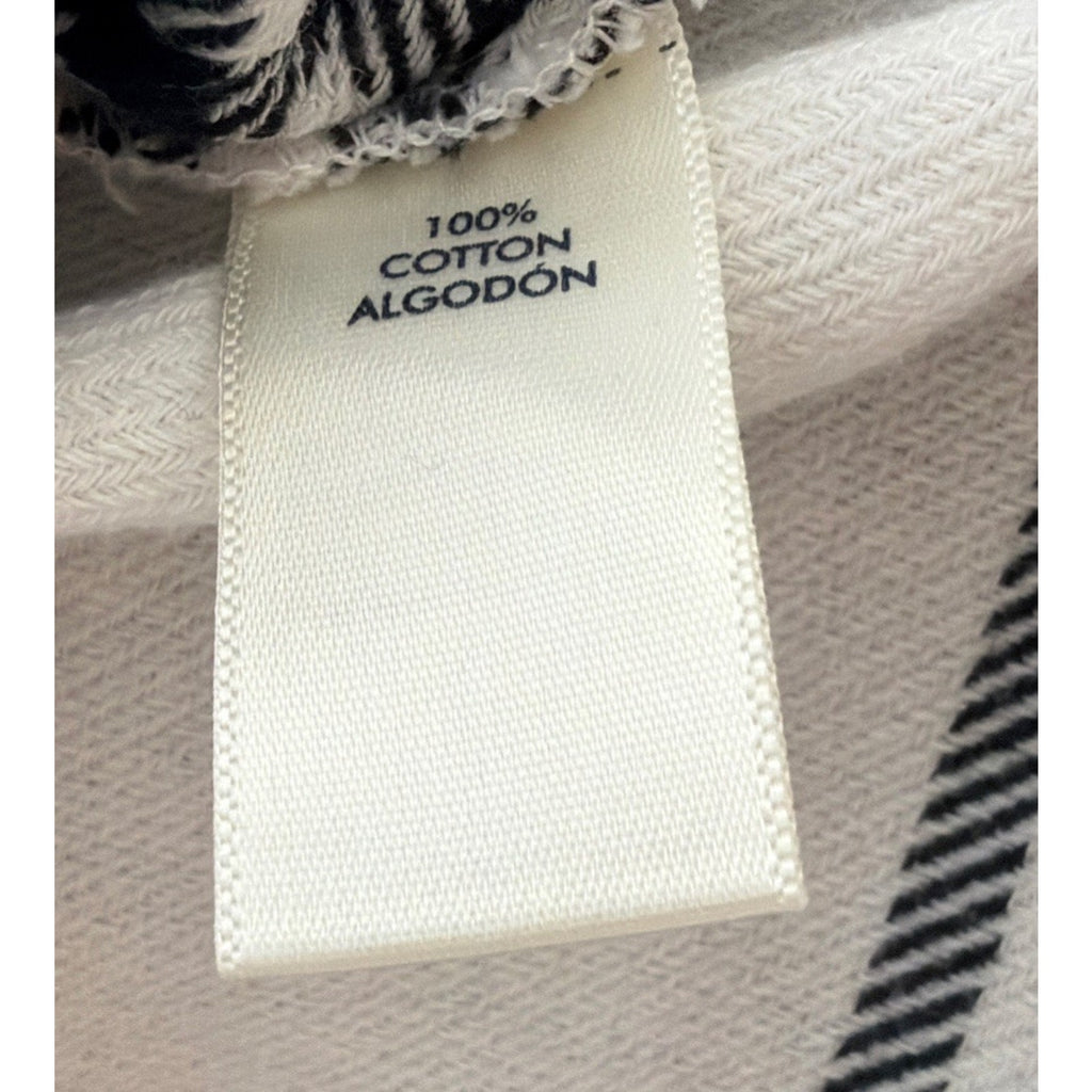 BKE Boyfriend Eased Hooded Flannel Full Zip Shacket Womens Medium White Black