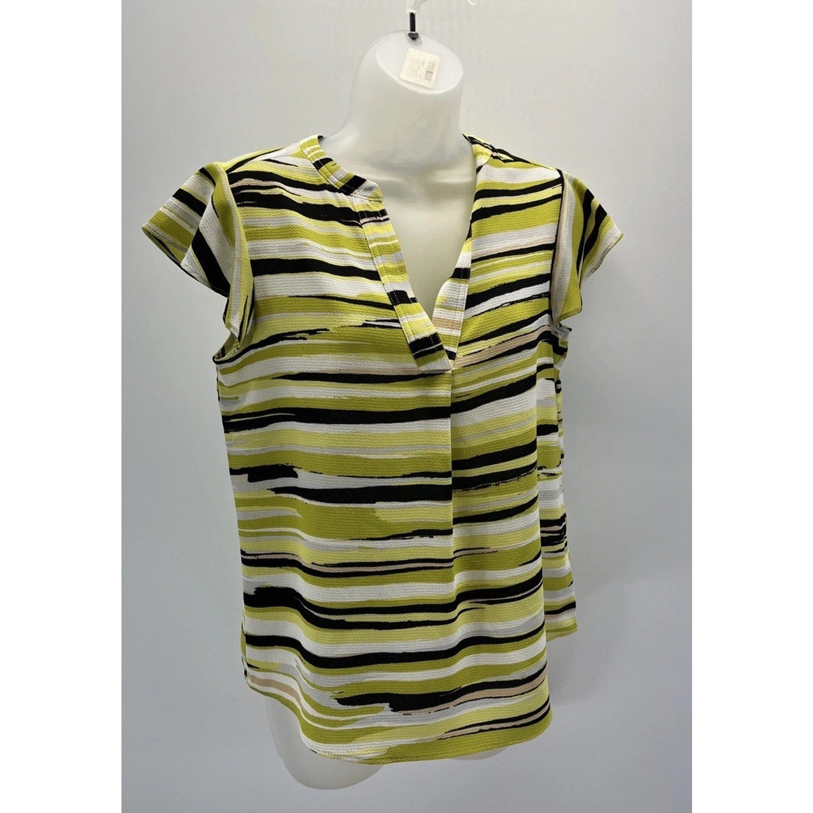 Calvin Klein Blouse Shirt Top Short Sleeve Summer Work Career Size Small
