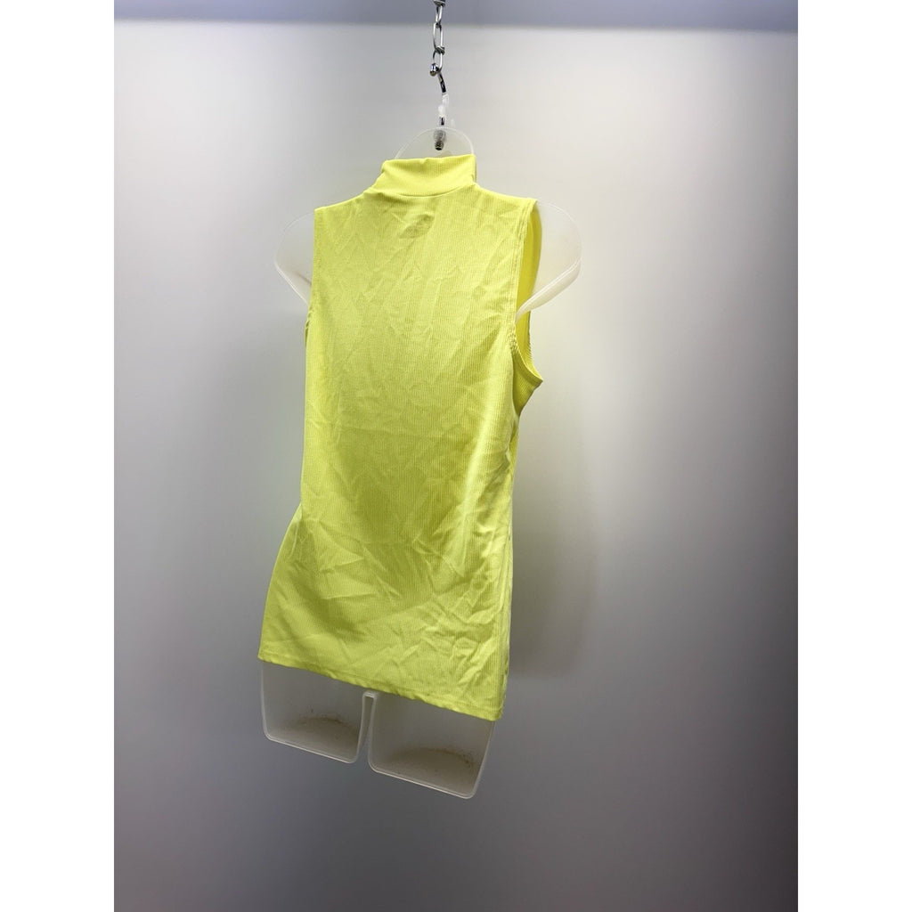 No Boundaries Women's Juniors Sleeveless Mock Neck Neon Yellow Top Size Medium