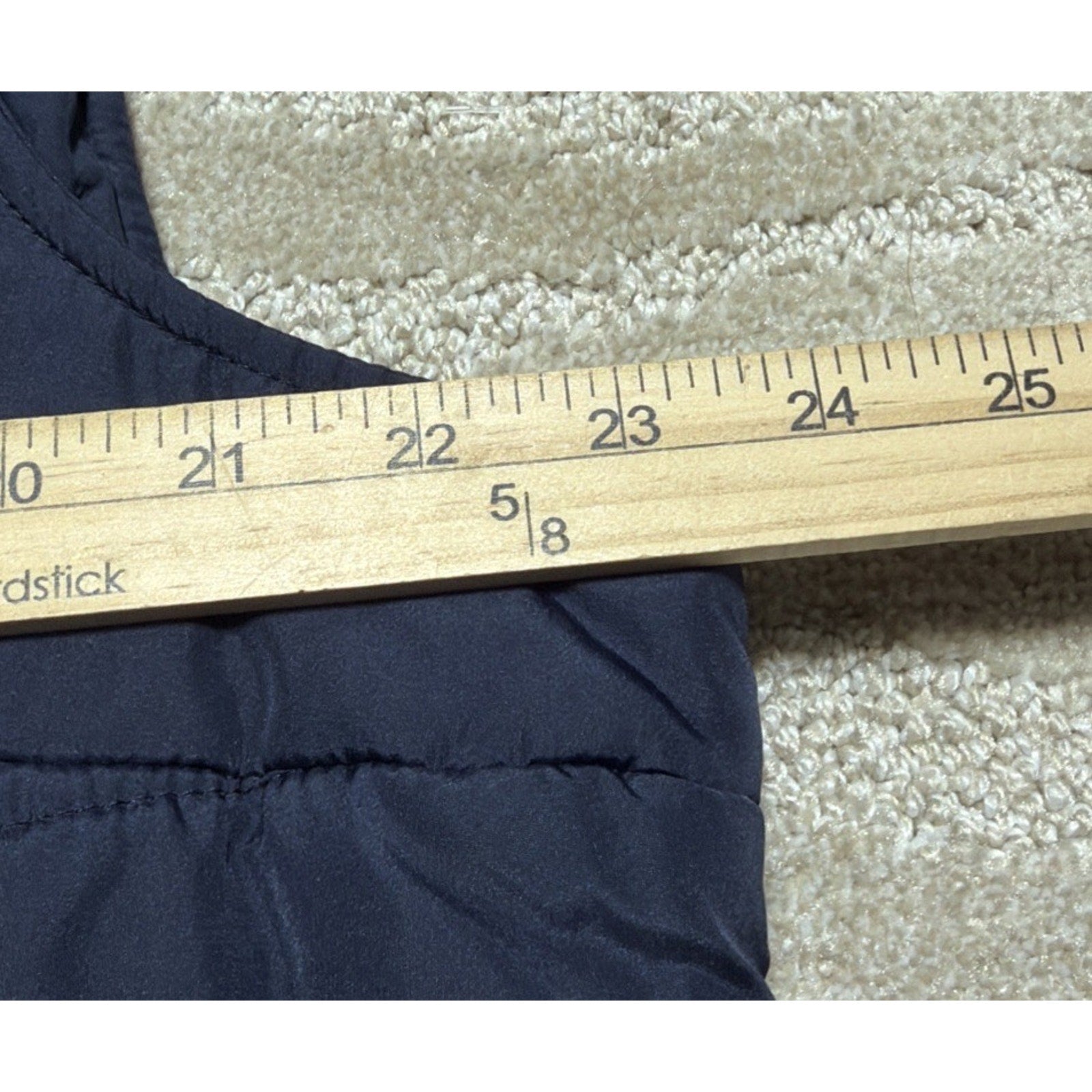 Crown & Ivy Curvy Women 2X Navy Blue Puffer Vest Quilted Snap Front Pockets