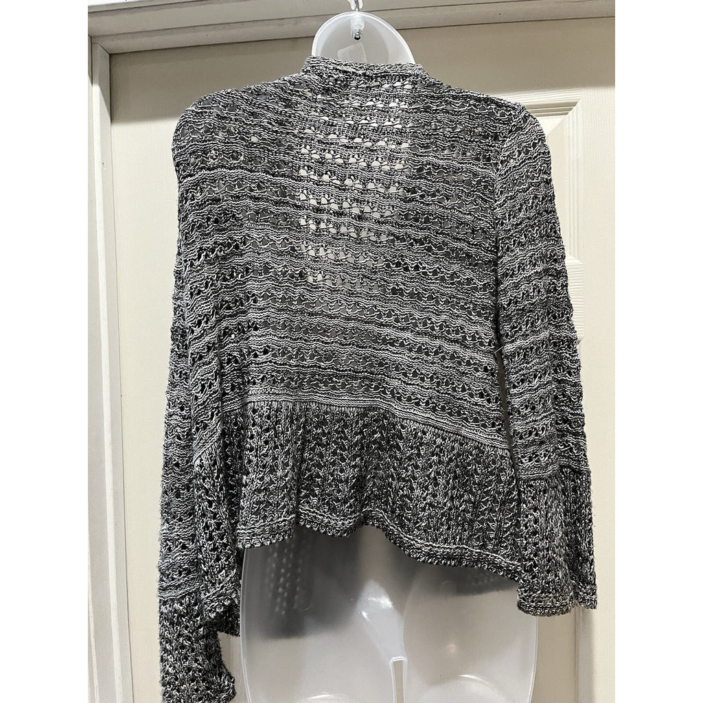 Kim Rogers Gray Textured Knit Cardigan One Button Closure Women's Size Large