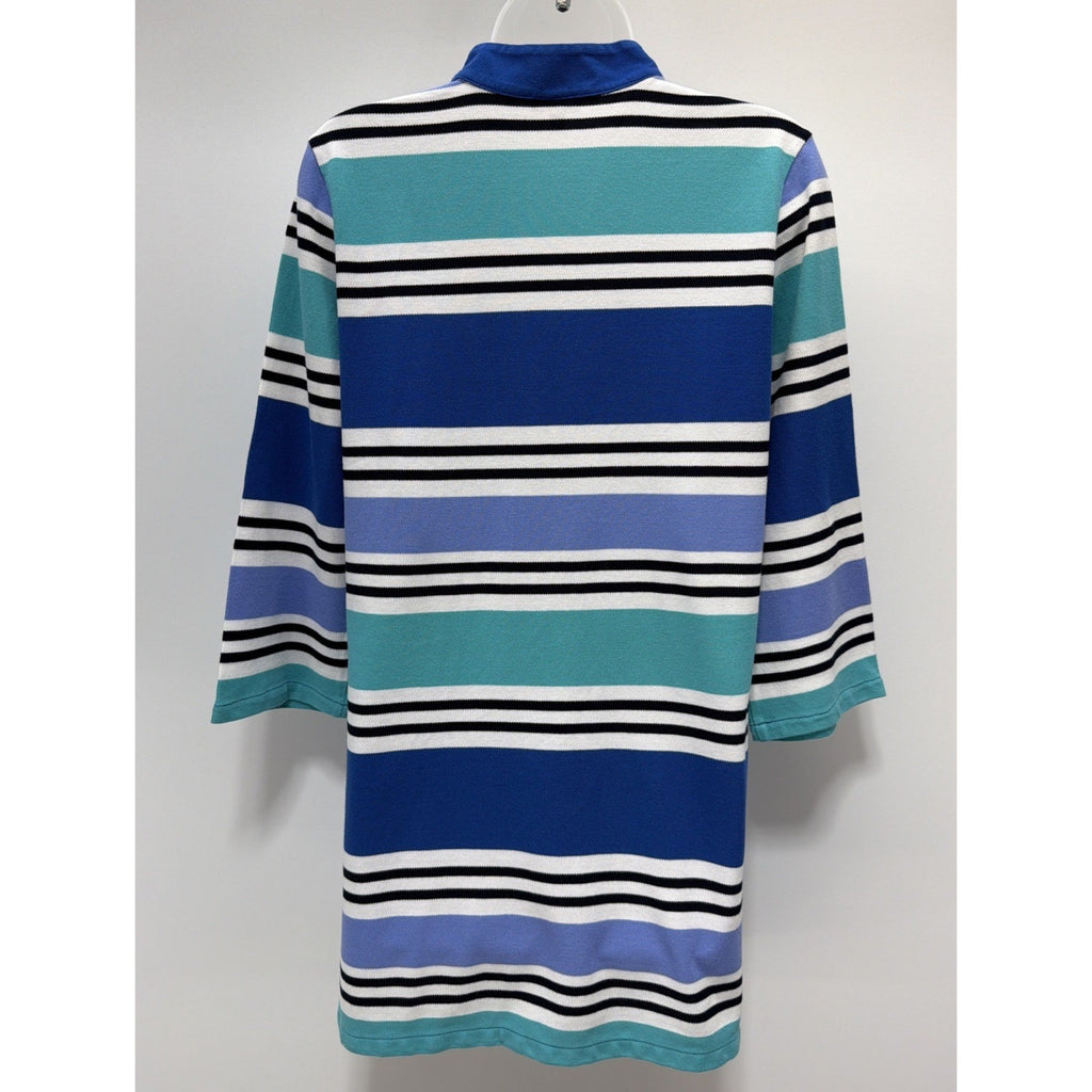 TALBOTS WOMAN Tunic/ Dress 3/4 SLEEVE MULTICOLOR STRIPED TOP Small