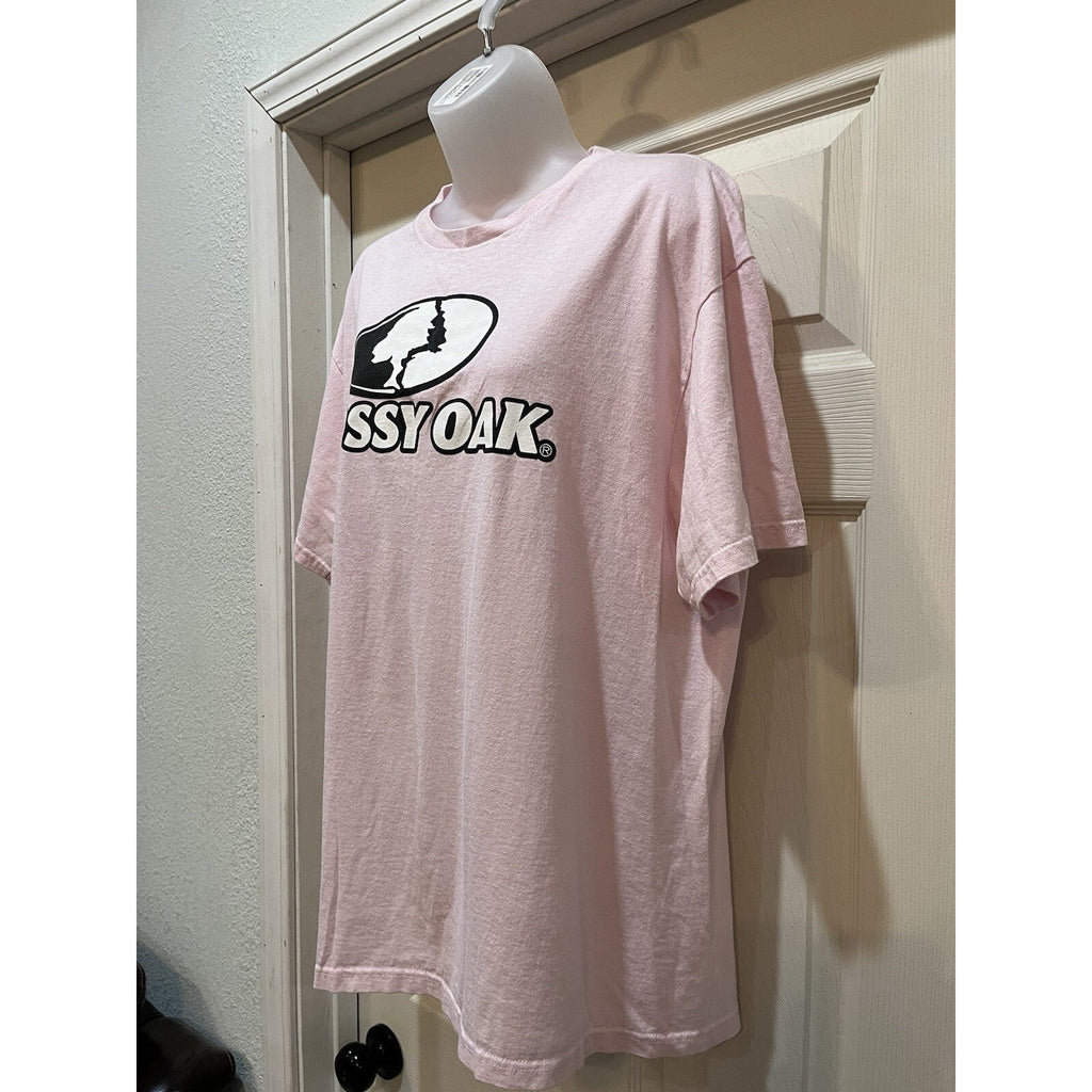 Woman's Mossy Oak T-Shirt Pink Size XL Short Sleeve Graphic Logo Design
