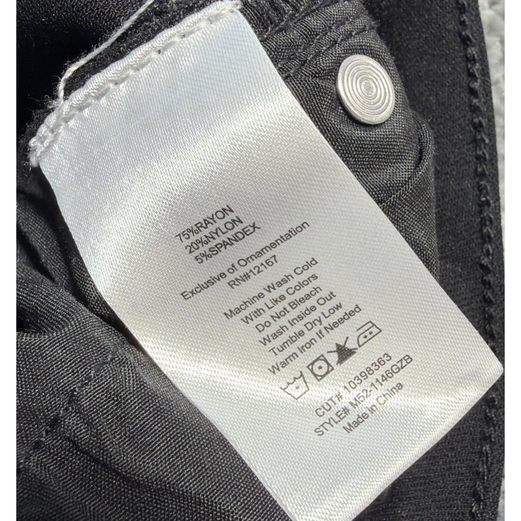 Indigo Poppy Size 4 Black Denim Tummy Control Capris Stretch