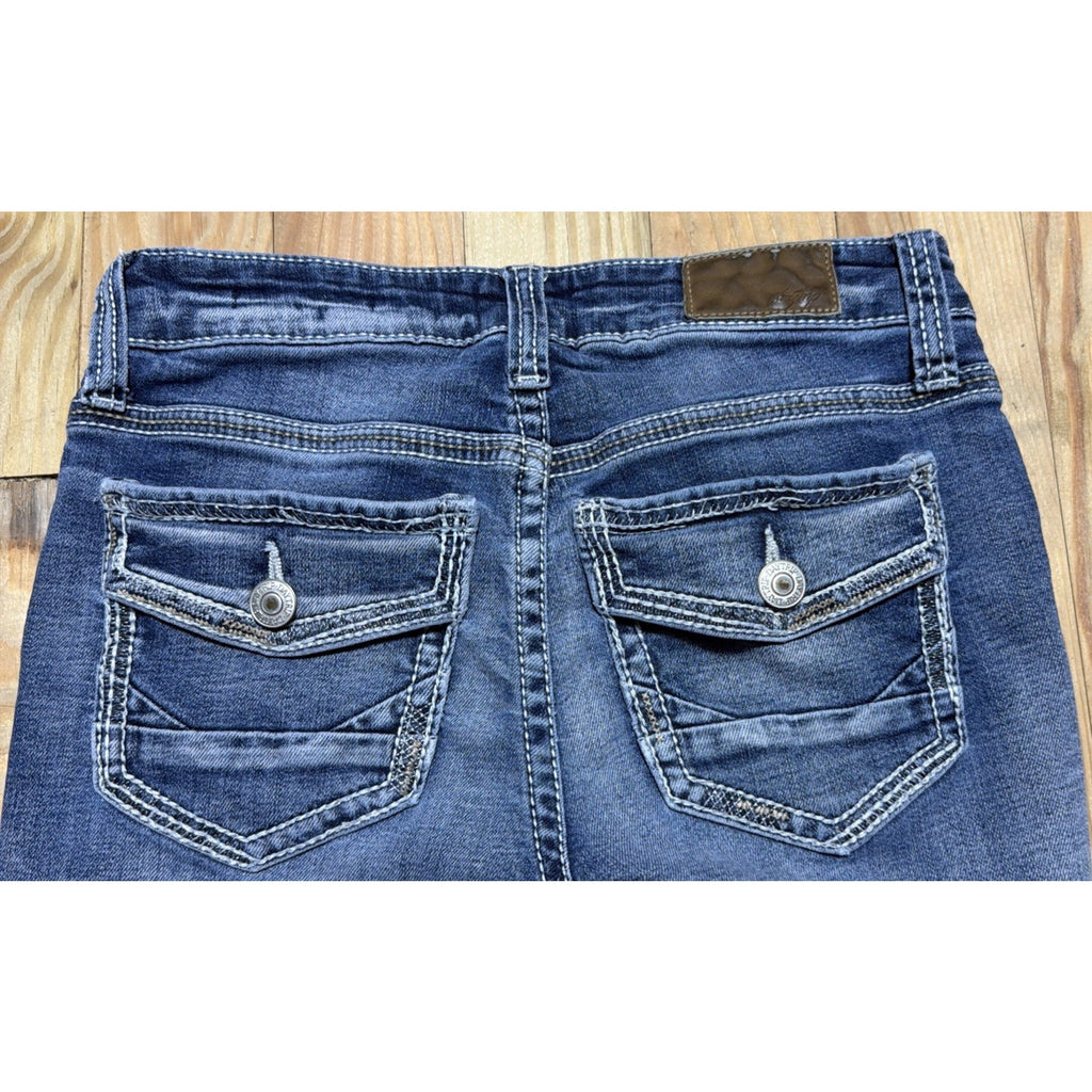 Daytrip Virgo Straight Jeans 27S Womens Signature Whiskering Blue Stretch Denim