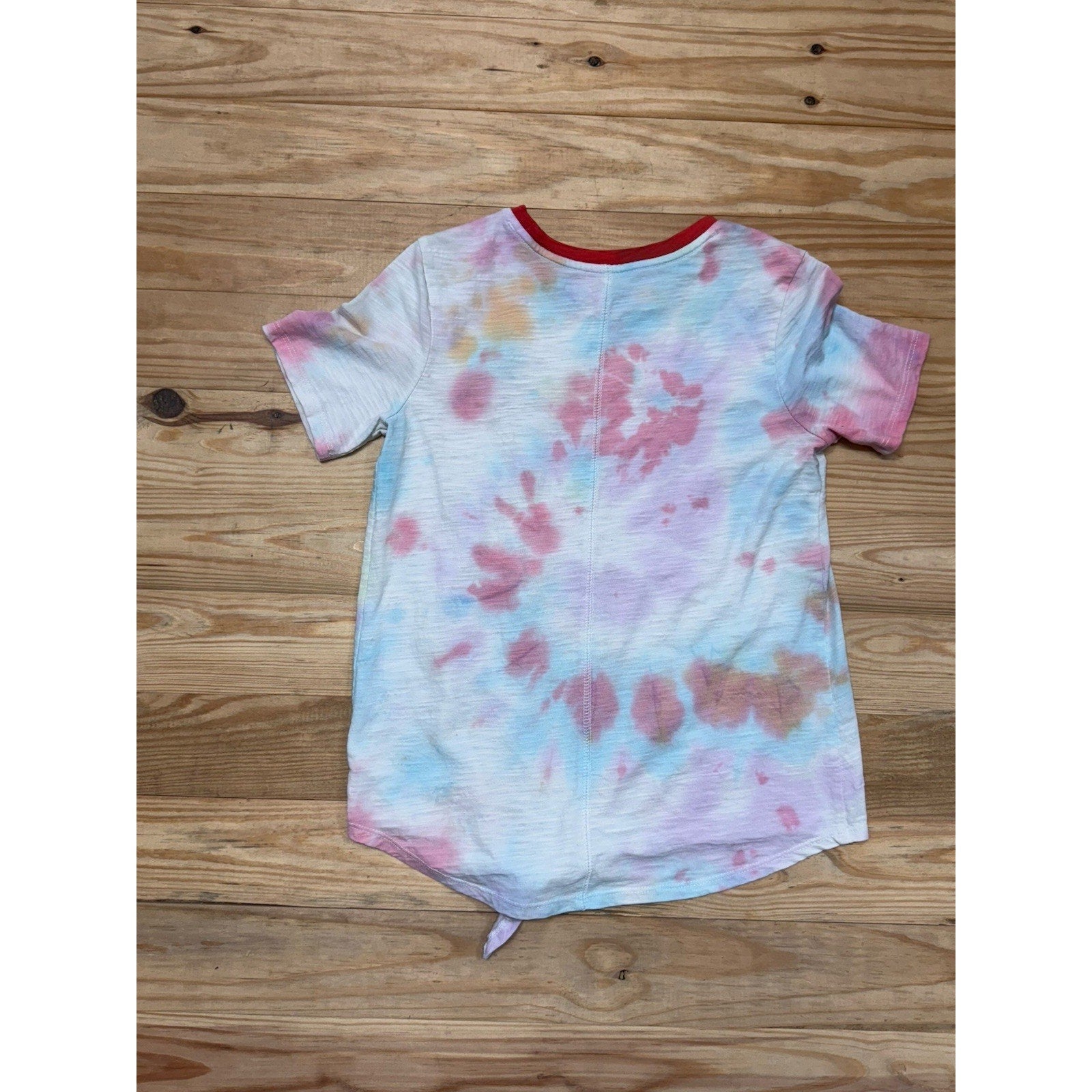 Old Navy Girl’s Short Sleeve Tie Dye One In A Melon Waist Tied T-shirt
