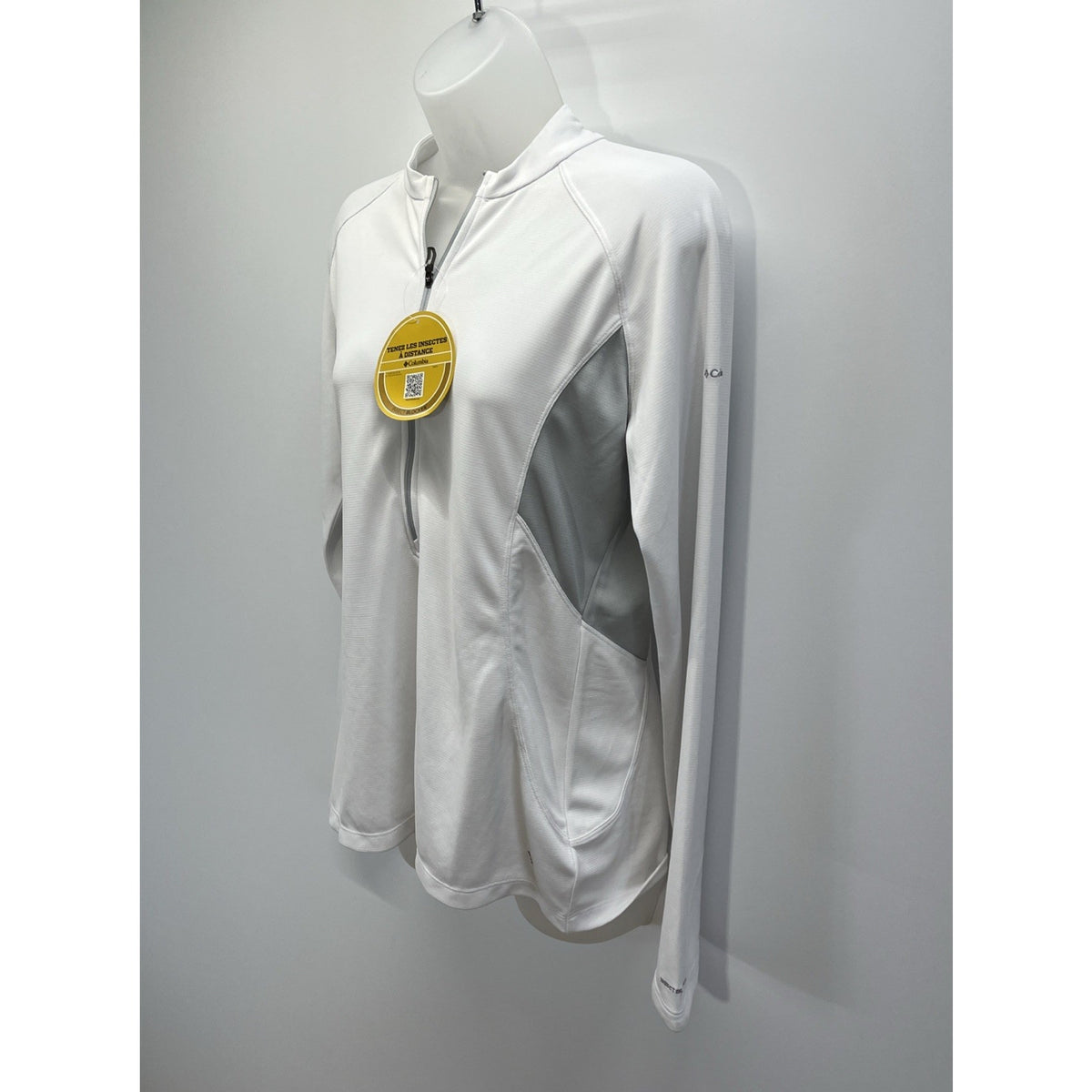 NWT Columbia Sportswear Lightweight Jacket Insect Blocker 1/2 Zip Size L White
