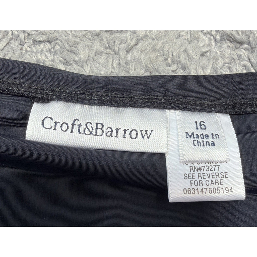 New Croft & Barrow Swim Skort Bottoms Women Swim Skirt Bikini Tummy Slimmer 16