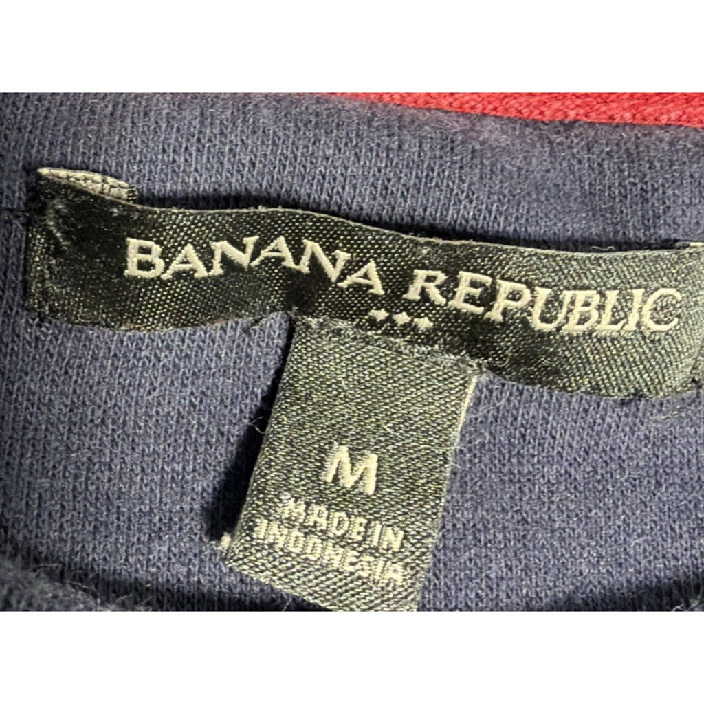 Men Banana Republic Fleece Graphic Logo Pullover Sweatshirt BLUE M