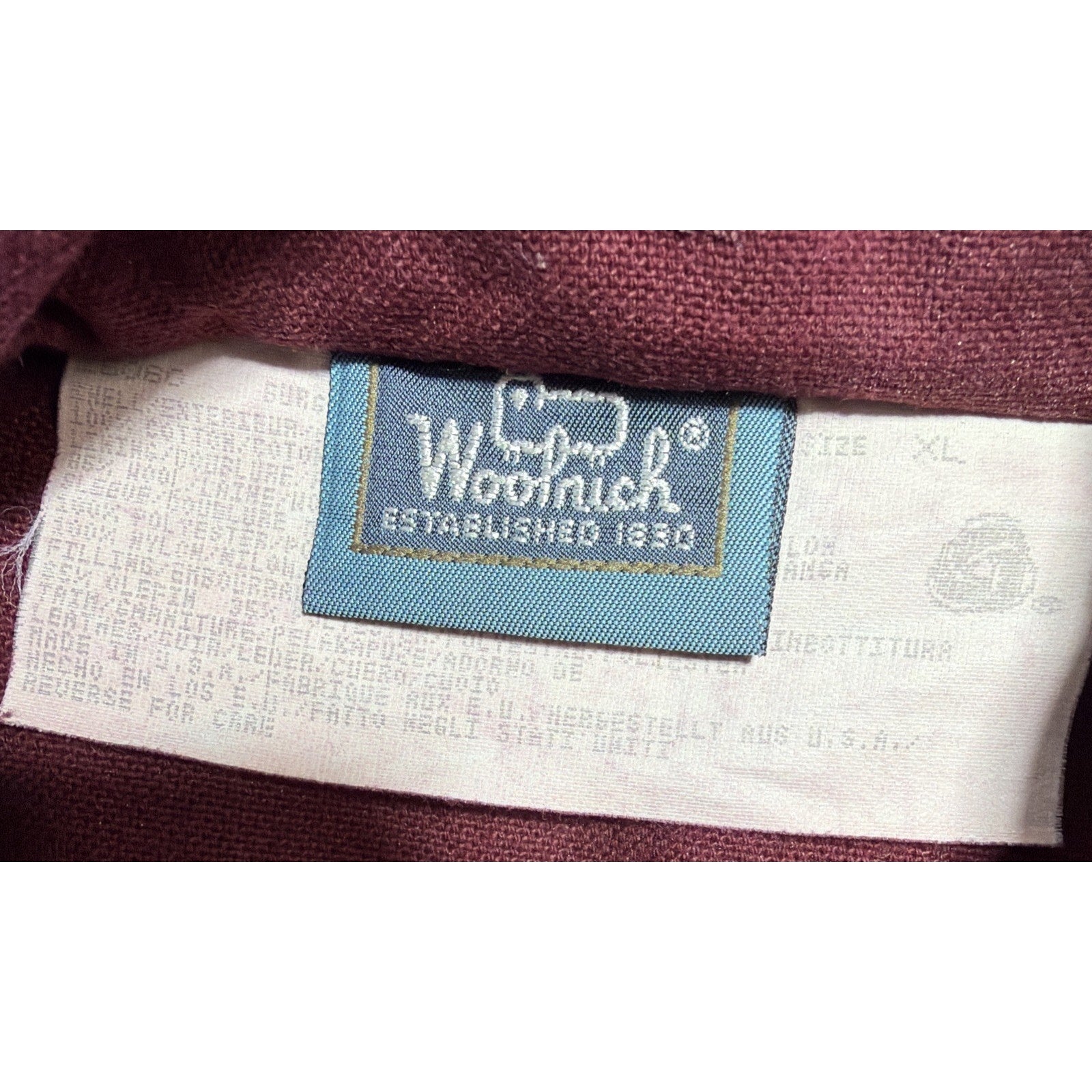 Vintage Woolrich Made USA Aztec Blanket Wool Lined BarnChore Canvas Jacket XL