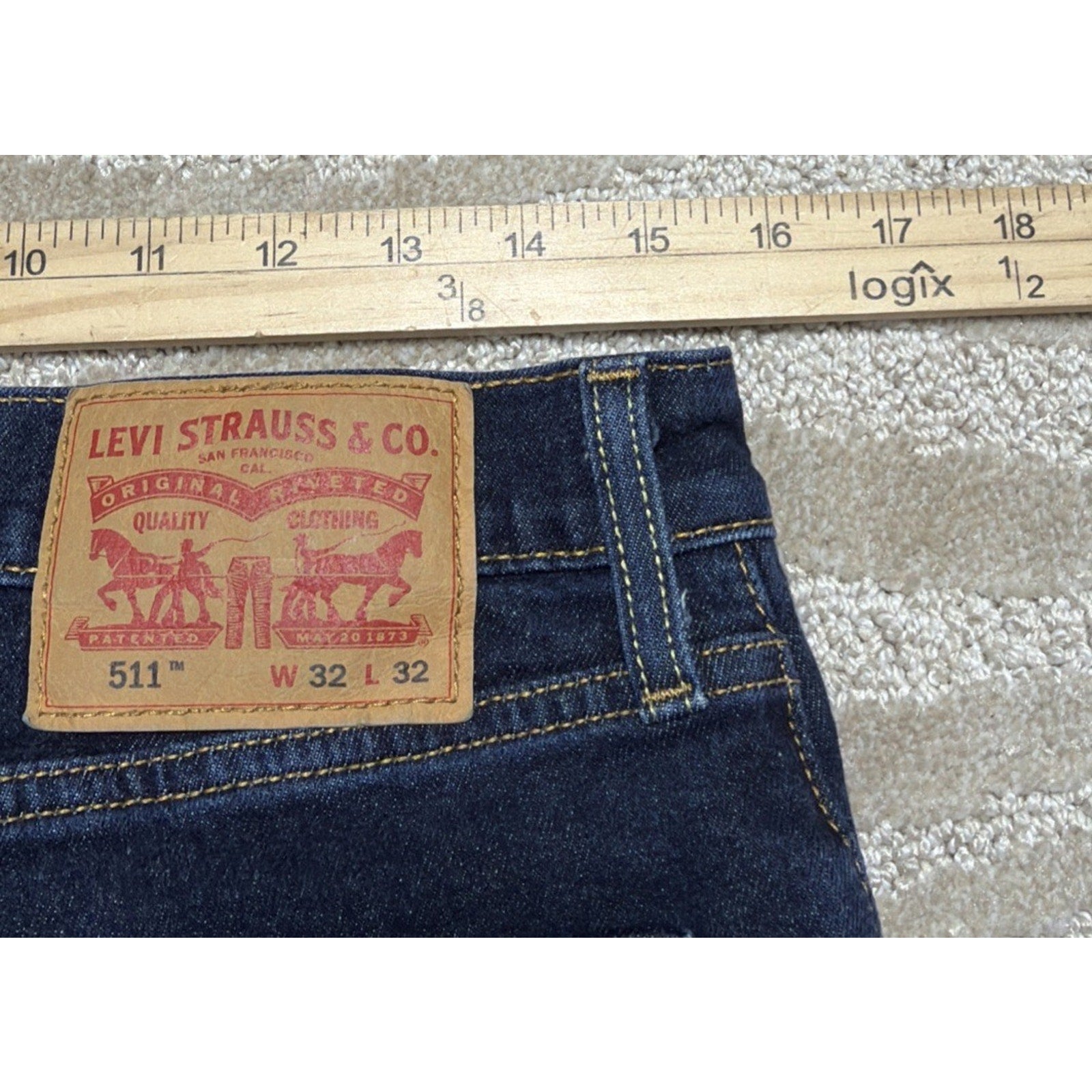 Levis 511 Slim Fit Jeans Slim Fit Stretch Jeans Dark Blue Dark Wash 32x32