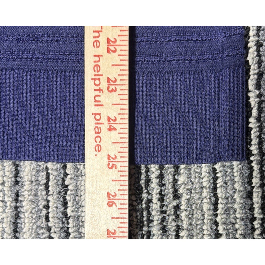 LOFT NAVY BLUE TEXTURED KNIT CLASSIC 3/4 SLEEVES CAREER SWEATER SZ: L