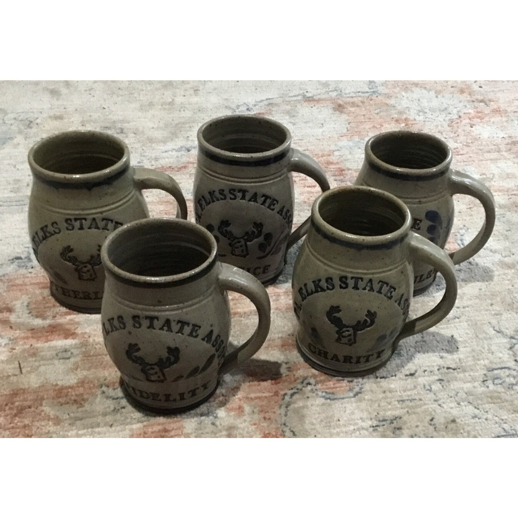Vintage PA Elks State Association Stoneware Beer Steins Mug Lot of 5 BPOE