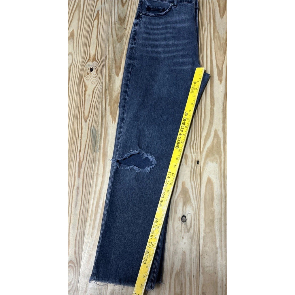 LOFT HIGH RISE BUTTON FLY RAW HEM STRAIGHT CROP JEANS WOMENS SIZE 27/4