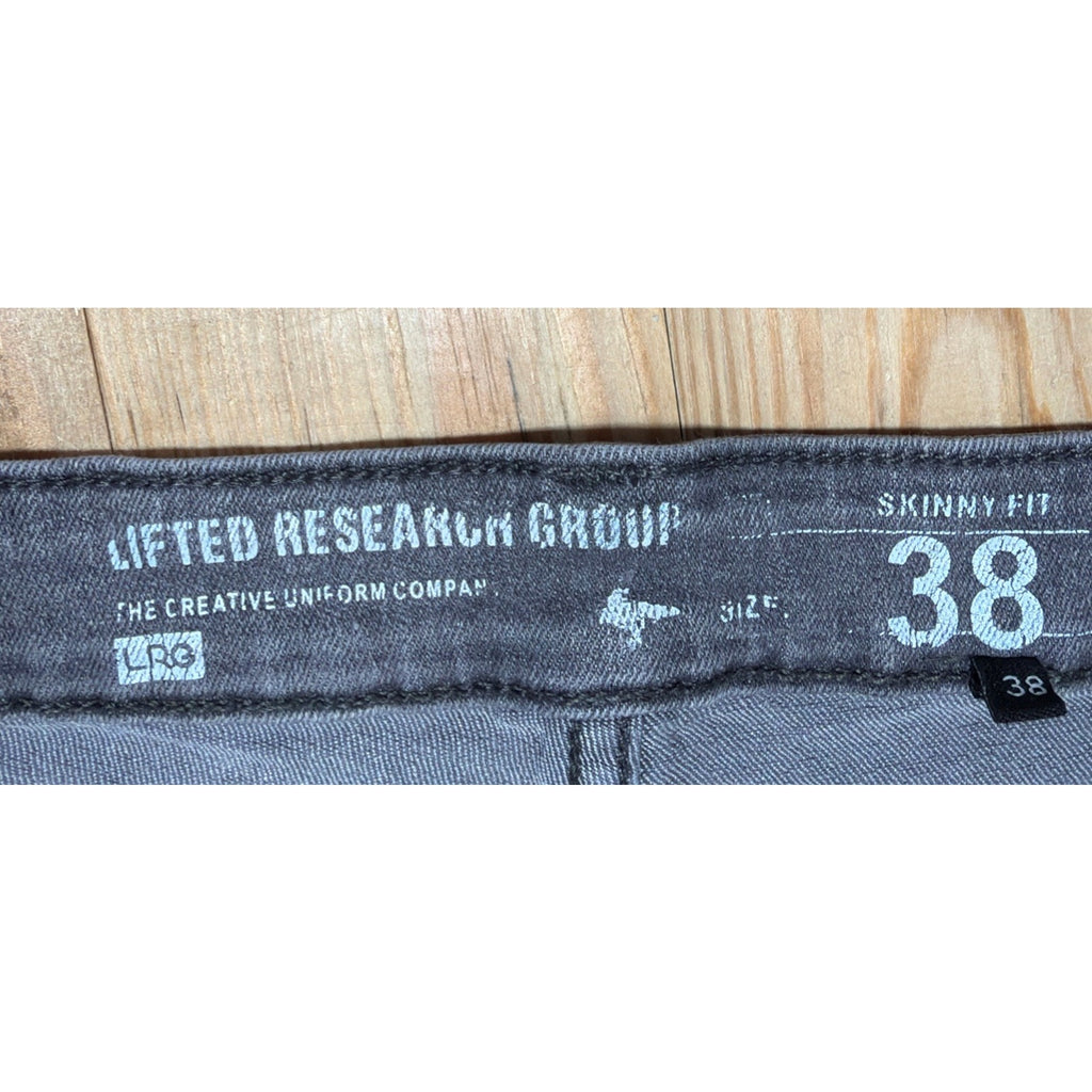 LRG Mens Slim Biker Denim Jeans Skinny Fit Stretch Pants Y2K Streetwear Size 38