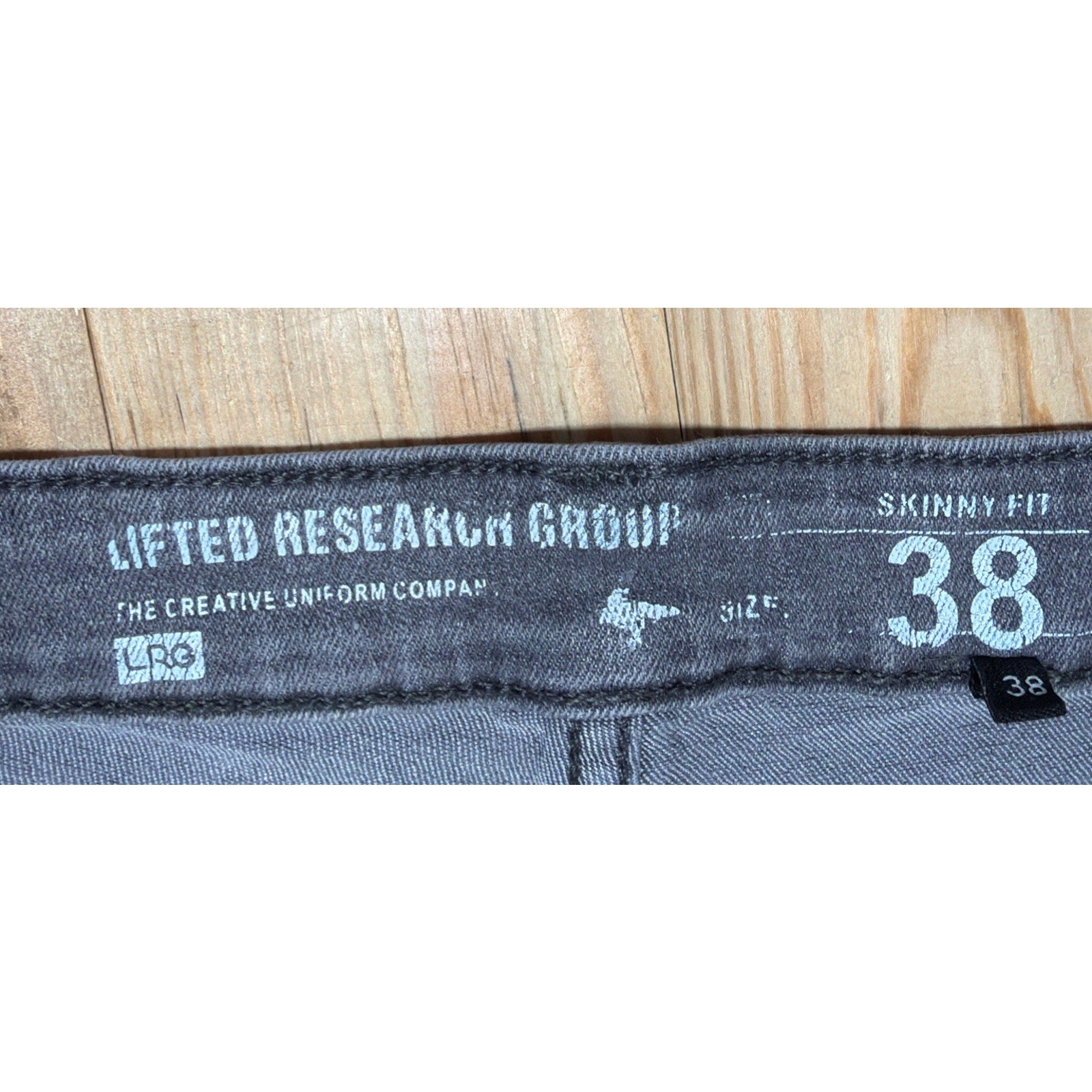 LRG Mens Slim Biker Denim Jeans Skinny Fit Stretch Pants Y2K Streetwear Size 38