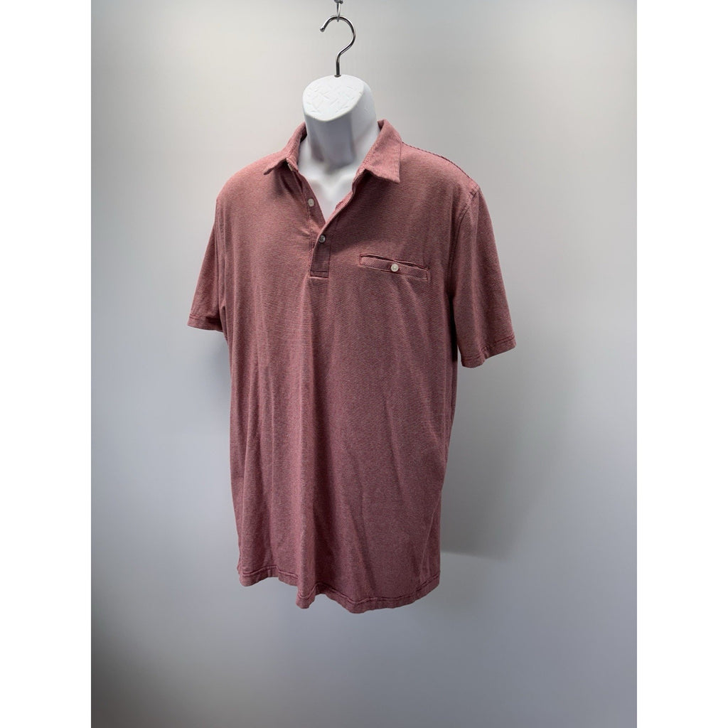 Shaquille O’neal Men's Size XL LT Short Sleeve Red/White Striped Polo Shirt