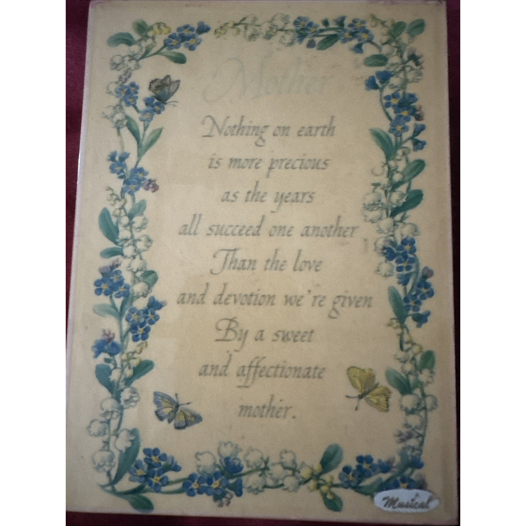 1991 Summit Wood Music Box Mothers Poem Swiss Movement Plays Lara's Theme