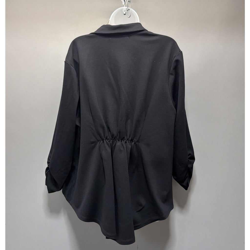 Hybrid & Company Womens Plus Size 3X Casual Work Office Blazer Jacket Black NWT