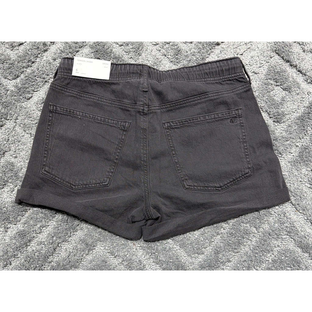 American Eagle Low Rise Denim Tomgirl Gray Shorts Womens Sz 6 New