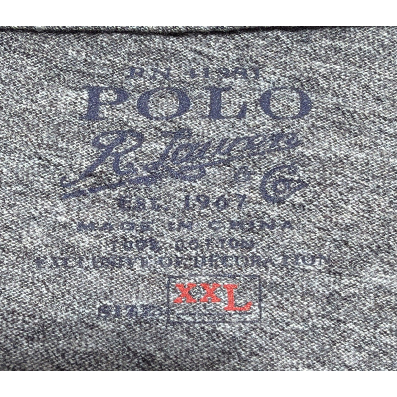 Polo Ralph Lauren Mens Long Sleeve T-Shirt Heather Grey Cotton Comfy Crew XXL