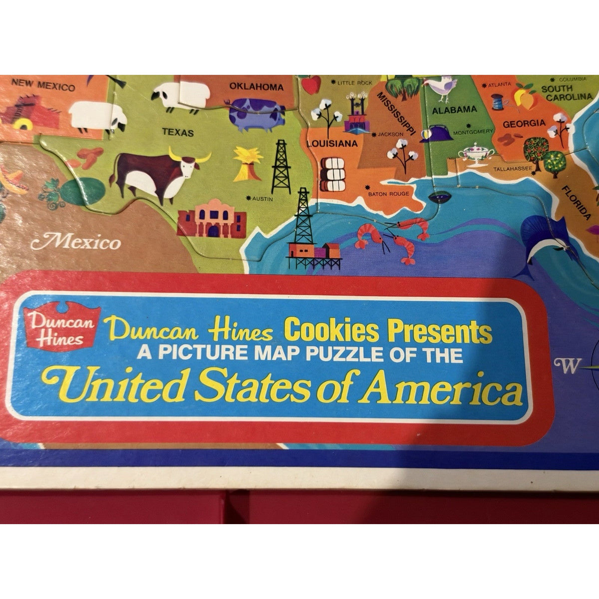 Vintage Sealed DUNCAN HINES COOKIES Picture Map Puzzle UNITED STATES of AMERICA
