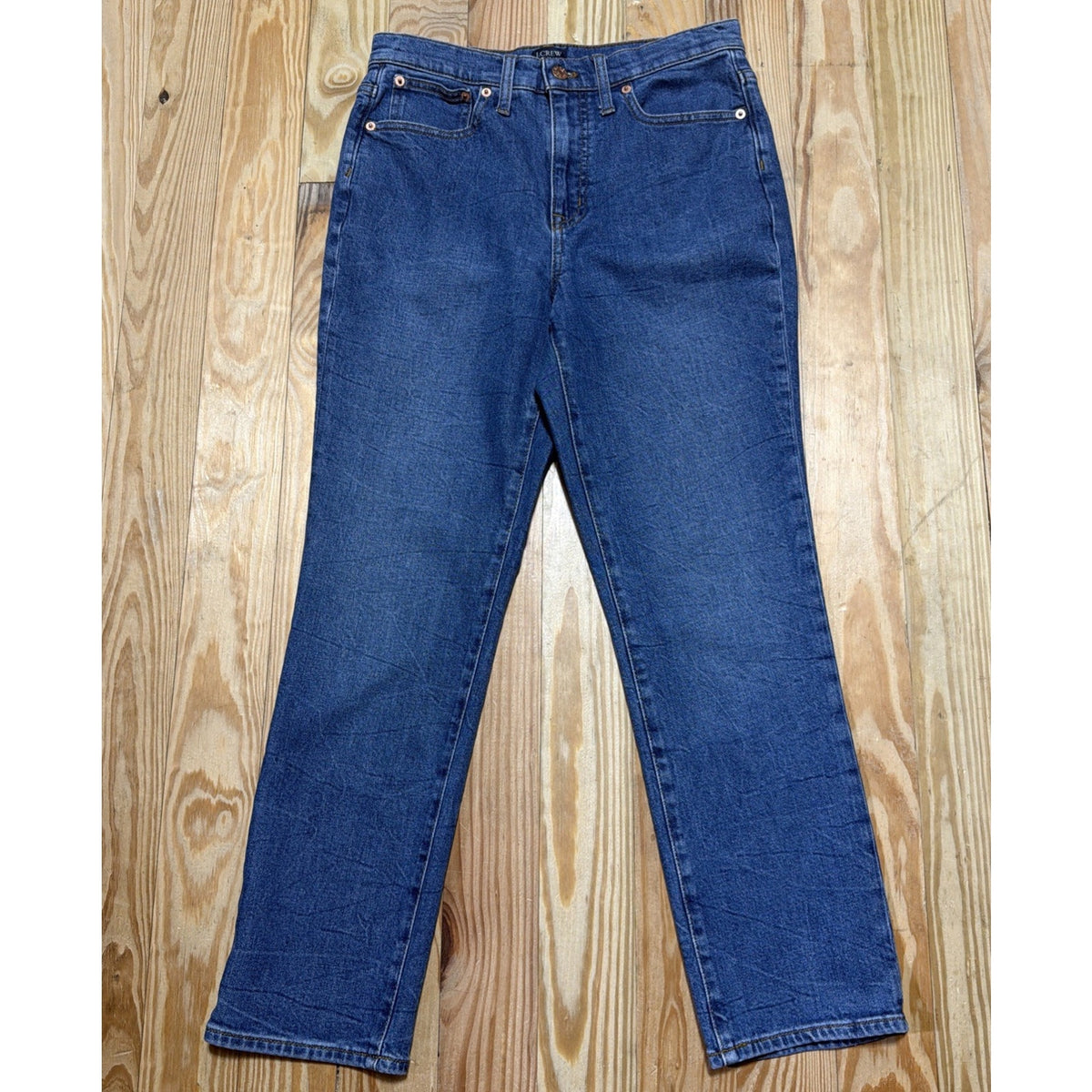 J. Crew Essential Straight Leg All Day Stretch High Rise Cropped Jeans Sz 28