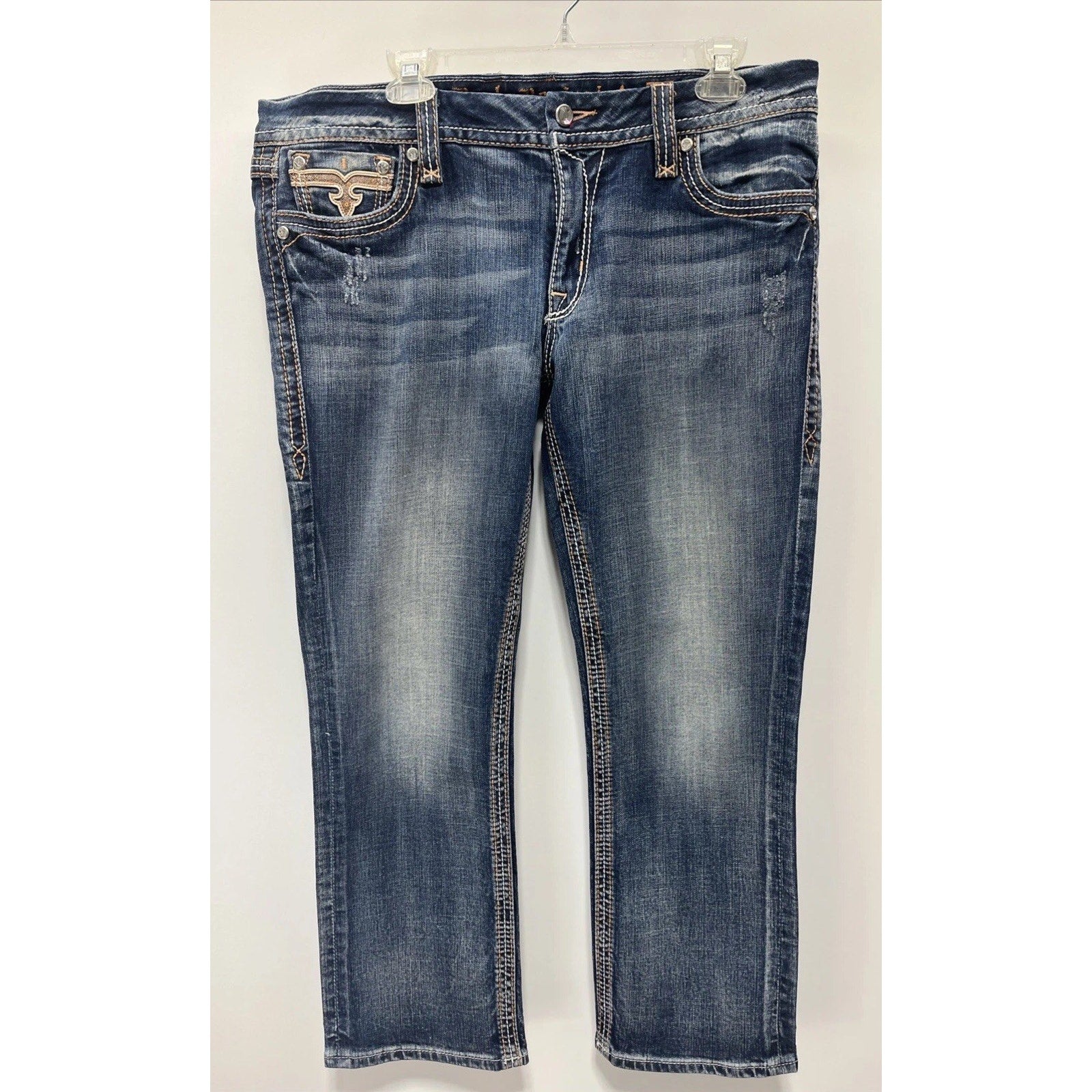 Rock Revival Ligeia Easy Crop Denim Jeans Size 32