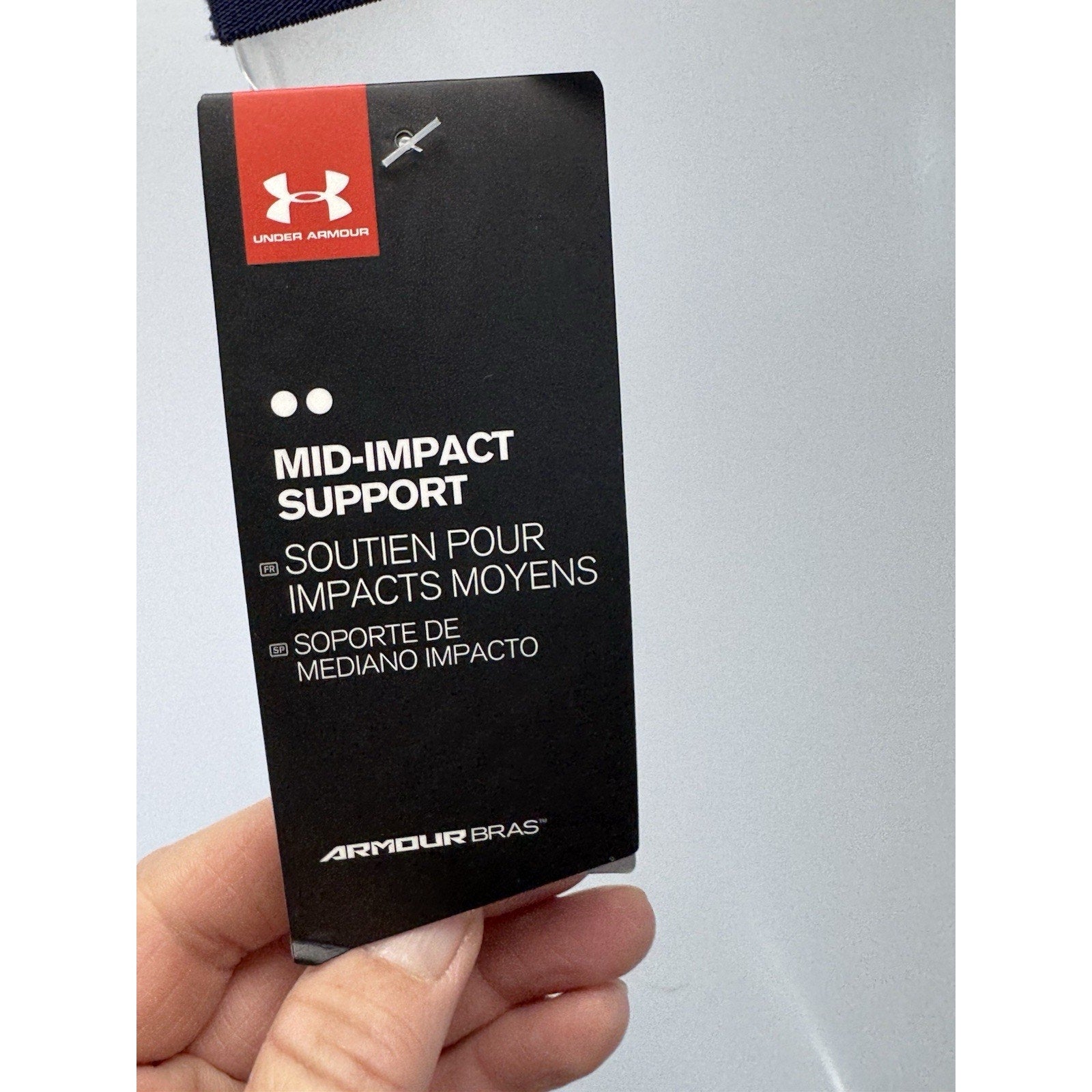 Under Armour Sports Bra Navy Blue Mid Impact Compression Racerback Women’s S NWT