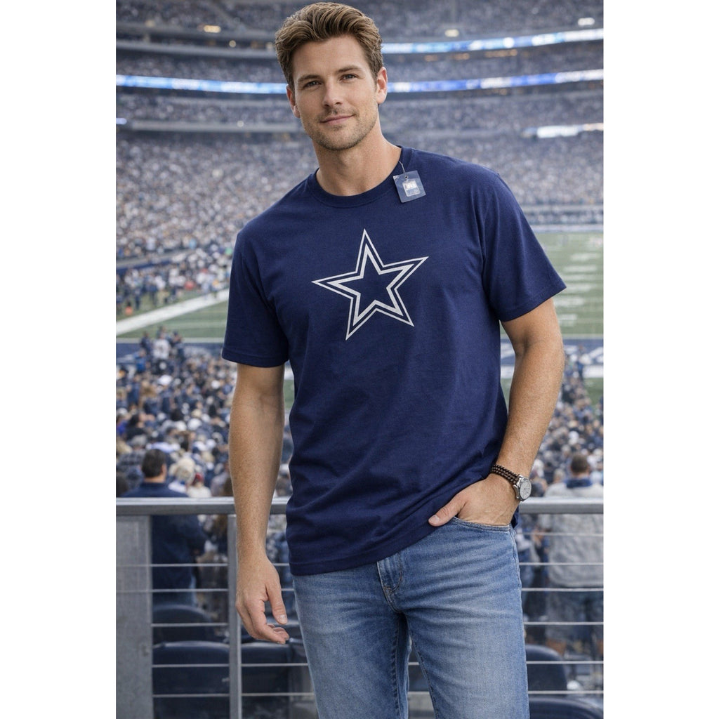 Dallas Cowboys Authentic T Shirt Mens 2XL Navy Blue Star Logo NFL Cotton NWT