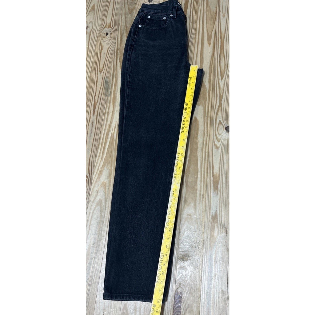 Tommy Hilfiger Women's Sz 10 Black Relaxed Tapered Denim High Waist Jeans 28x32