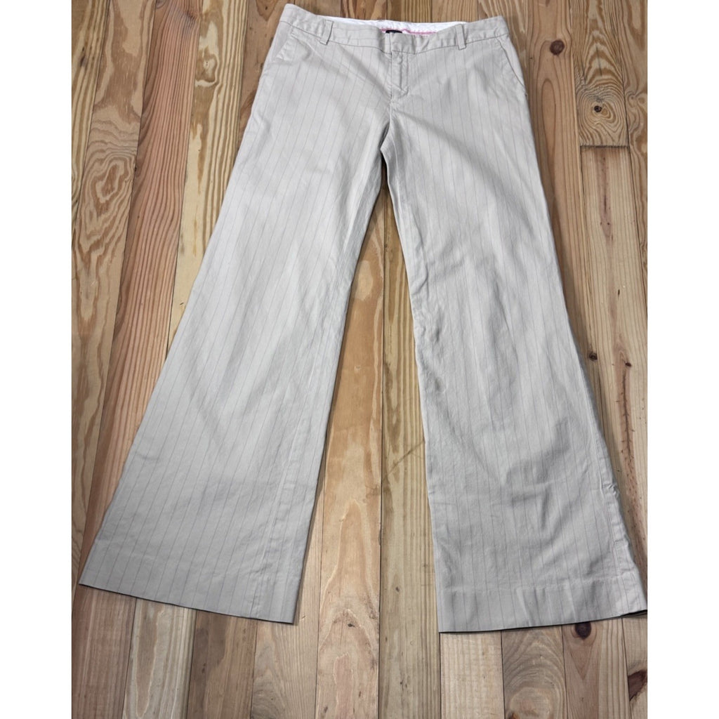 GAP Factory Store Beige Pinstripe Modern Fit Flare Pants Women’s 6 Regular
