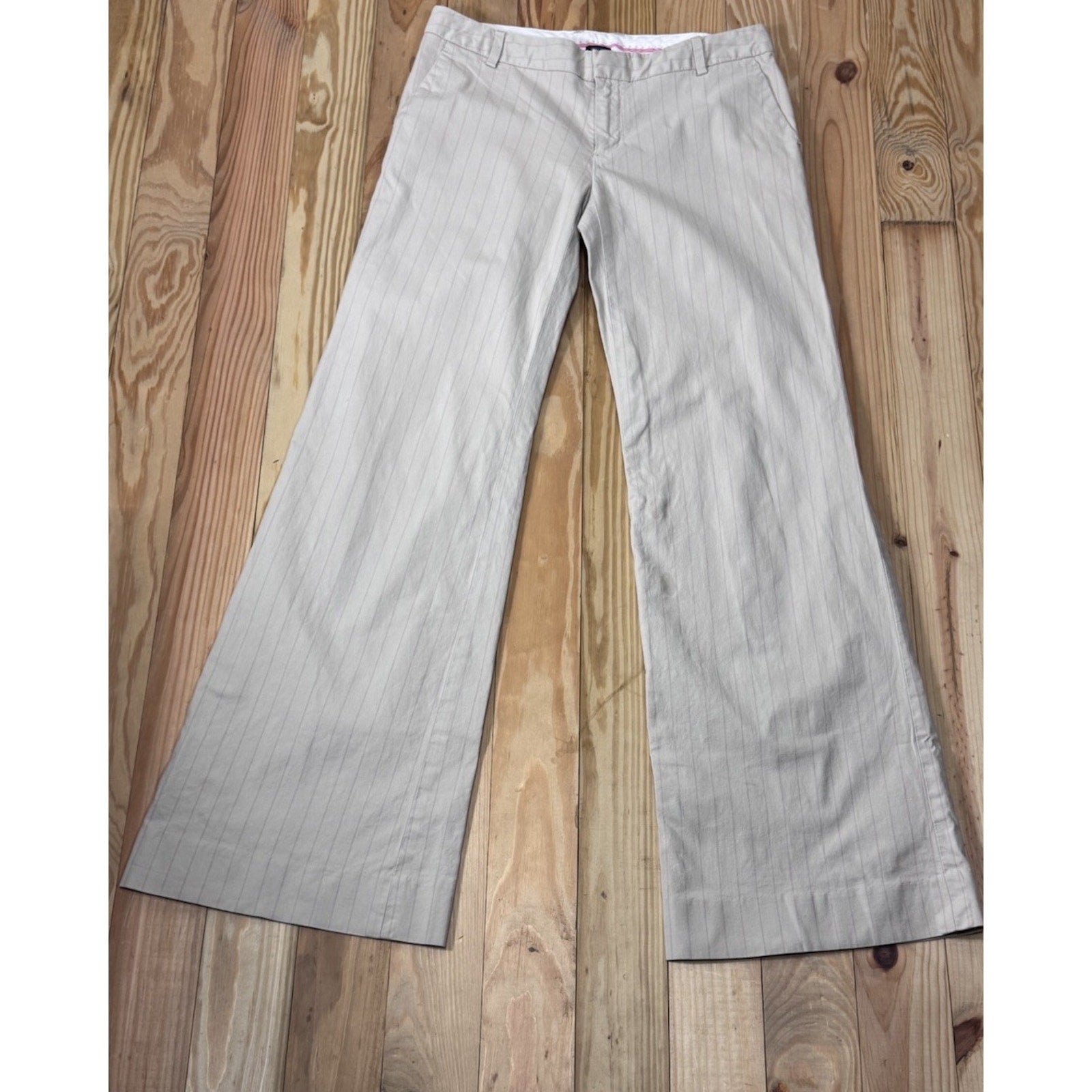 GAP Factory Store Beige Pinstripe Modern Fit Flare Pants Women’s 6 Regular