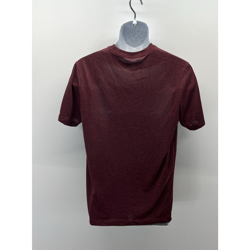 Nike Shirt Mens Heather Dark Red Dri-Fit Short Sleeve Small Swoosh Casual M