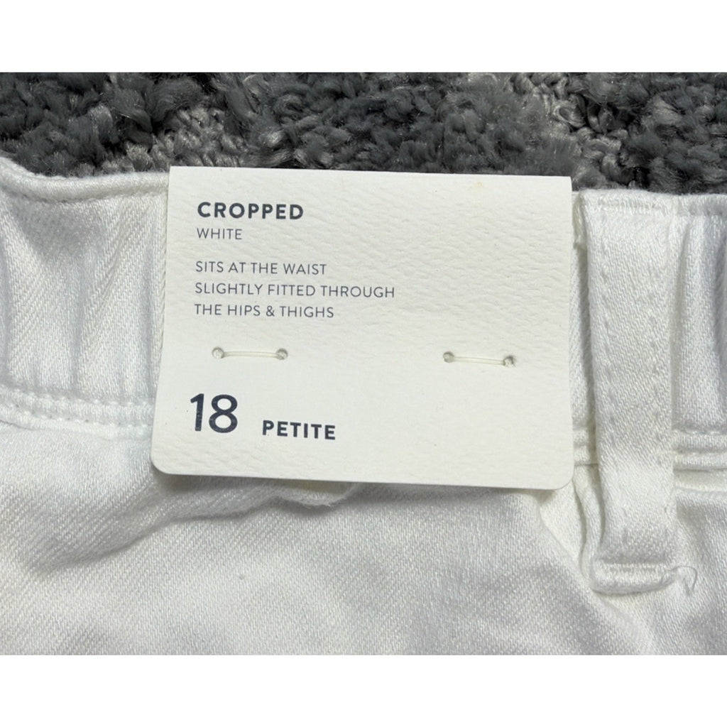 J. Jill White Rolled Hem High Rise Cropped Pants Size 18 P