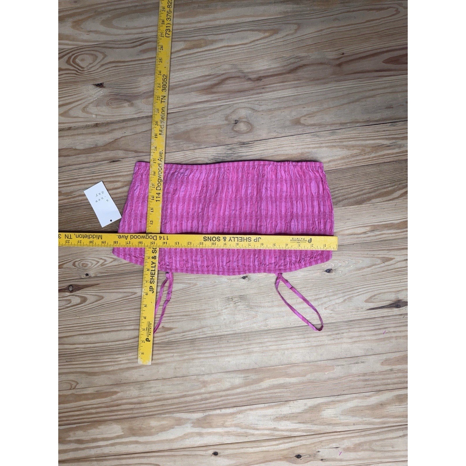 A New Day Pink Ruched Crop Top Spaghetti Straps Women's Size X-Large