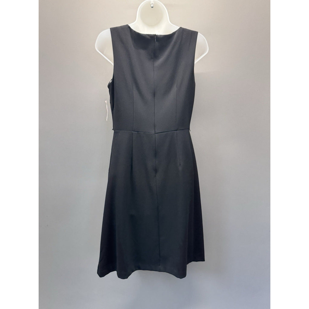 Dressbarn Black Fit & Flare Dress Womens 4 Sleeveless Keyhole Twist Waist NWT