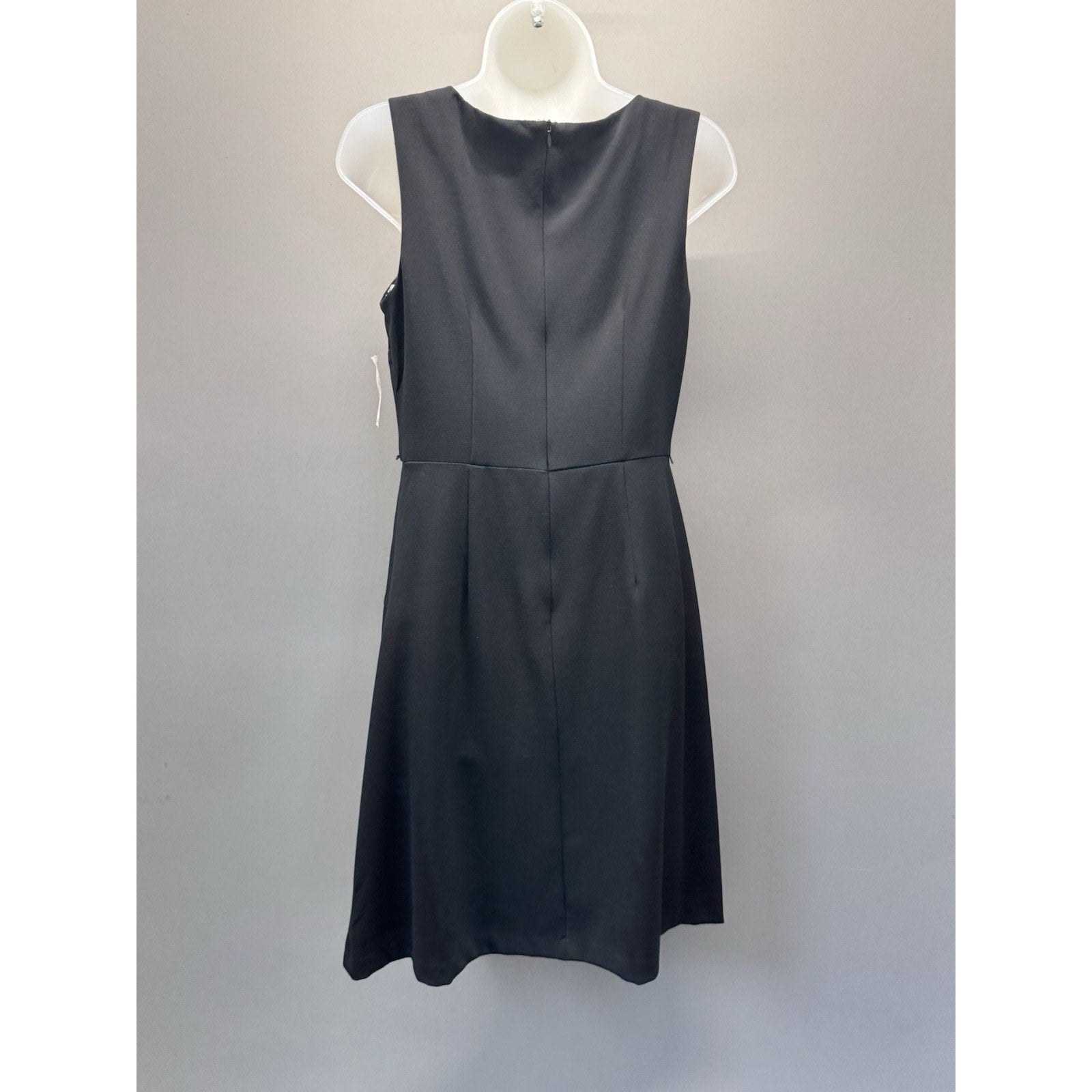 Dressbarn Black Fit & Flare Dress Womens 4 Sleeveless Keyhole Twist Waist NWT