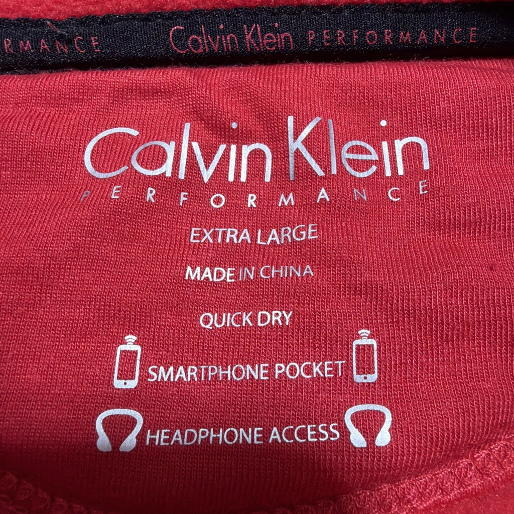 Calvin Klein Performance Women Red Fleece Track Jacket XL Smart Phone Pocket