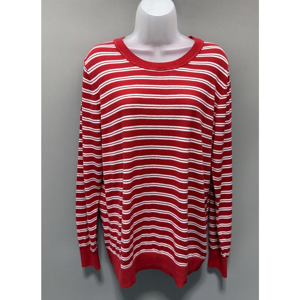 Banana Republic Women’s Stripe Forever Sweater size XL Red Soft Career Casual
