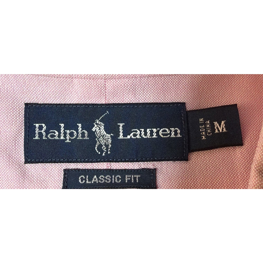 Ralph Lauren Classic Fit Oxford Shirt Mens M Pink Button Up Long Sleeve