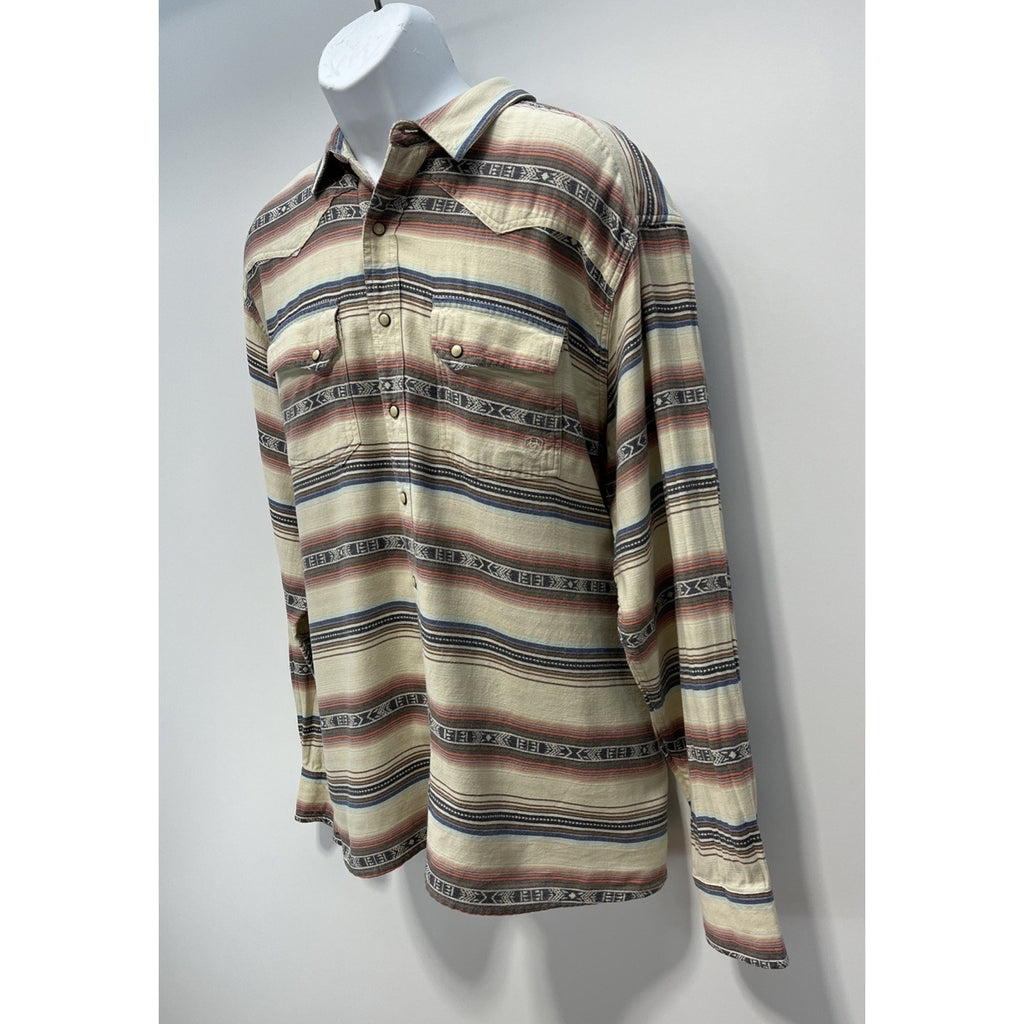 ARIAT MEN'S HUXLEY RETRO SNAP L/S SHIRT IN BONE WHITE XXL