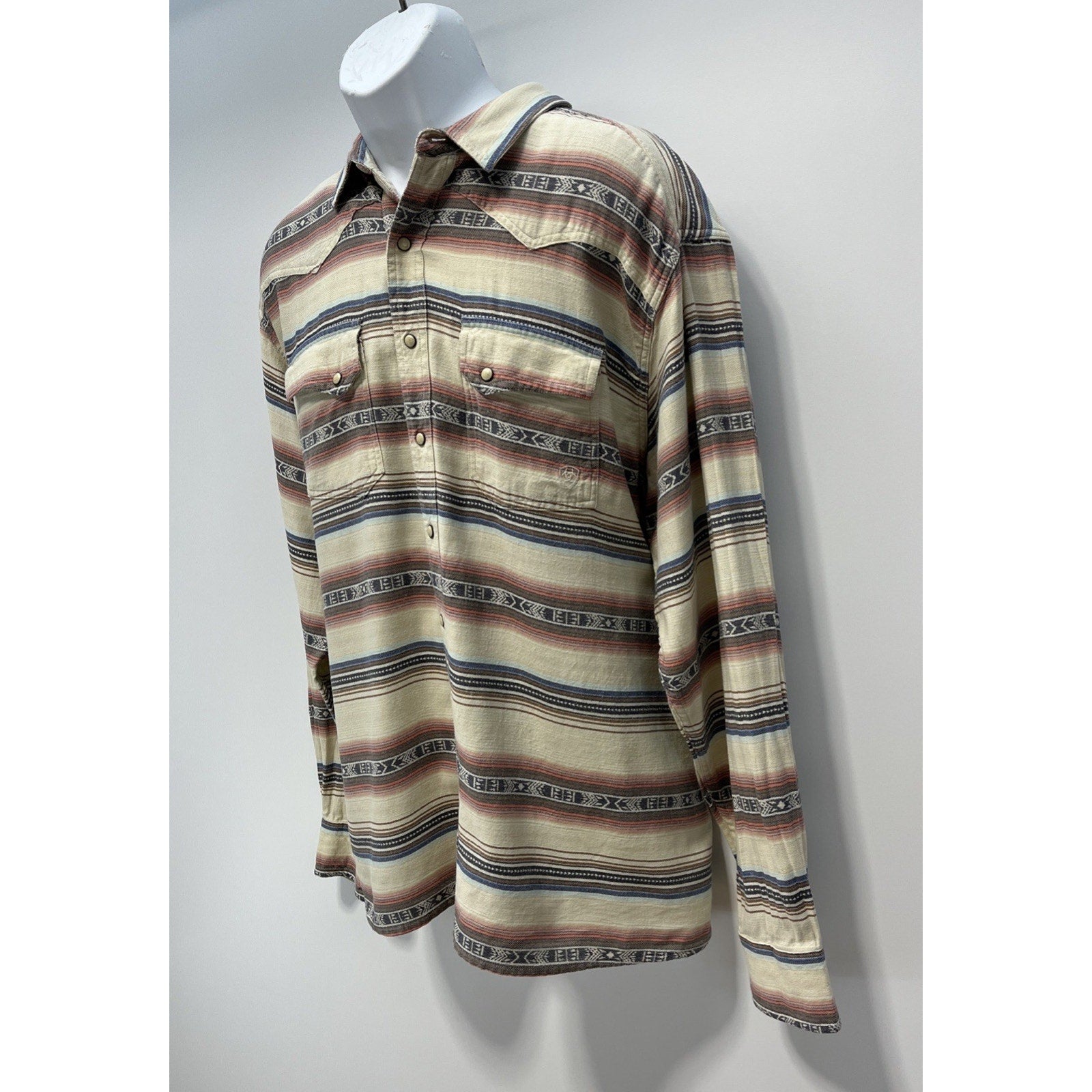 ARIAT MEN'S HUXLEY RETRO SNAP L/S SHIRT IN BONE WHITE XXL