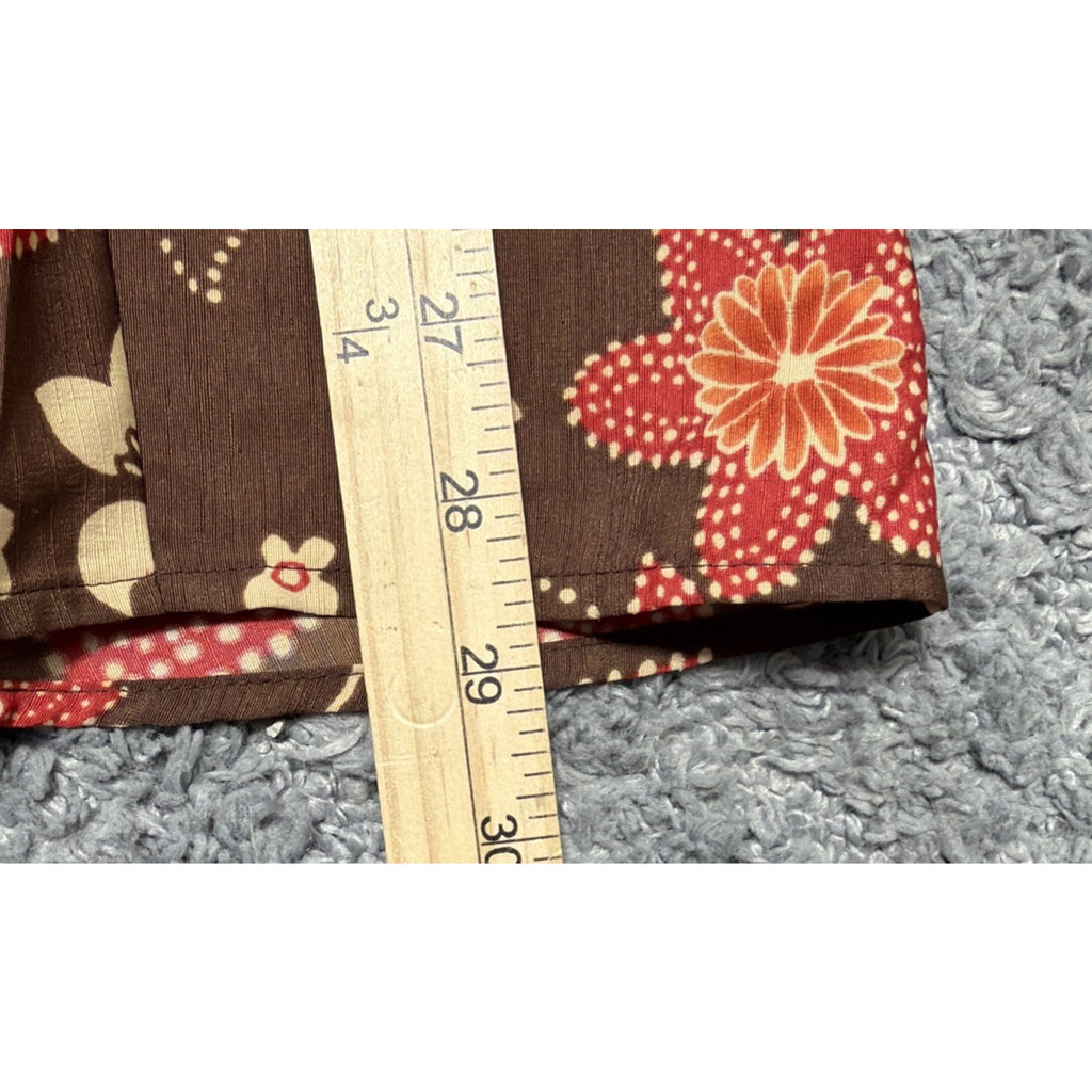 Alfred Dunner Womens Brown Floral Long Modesty Below the Knee Skirt Size 14 NWT
