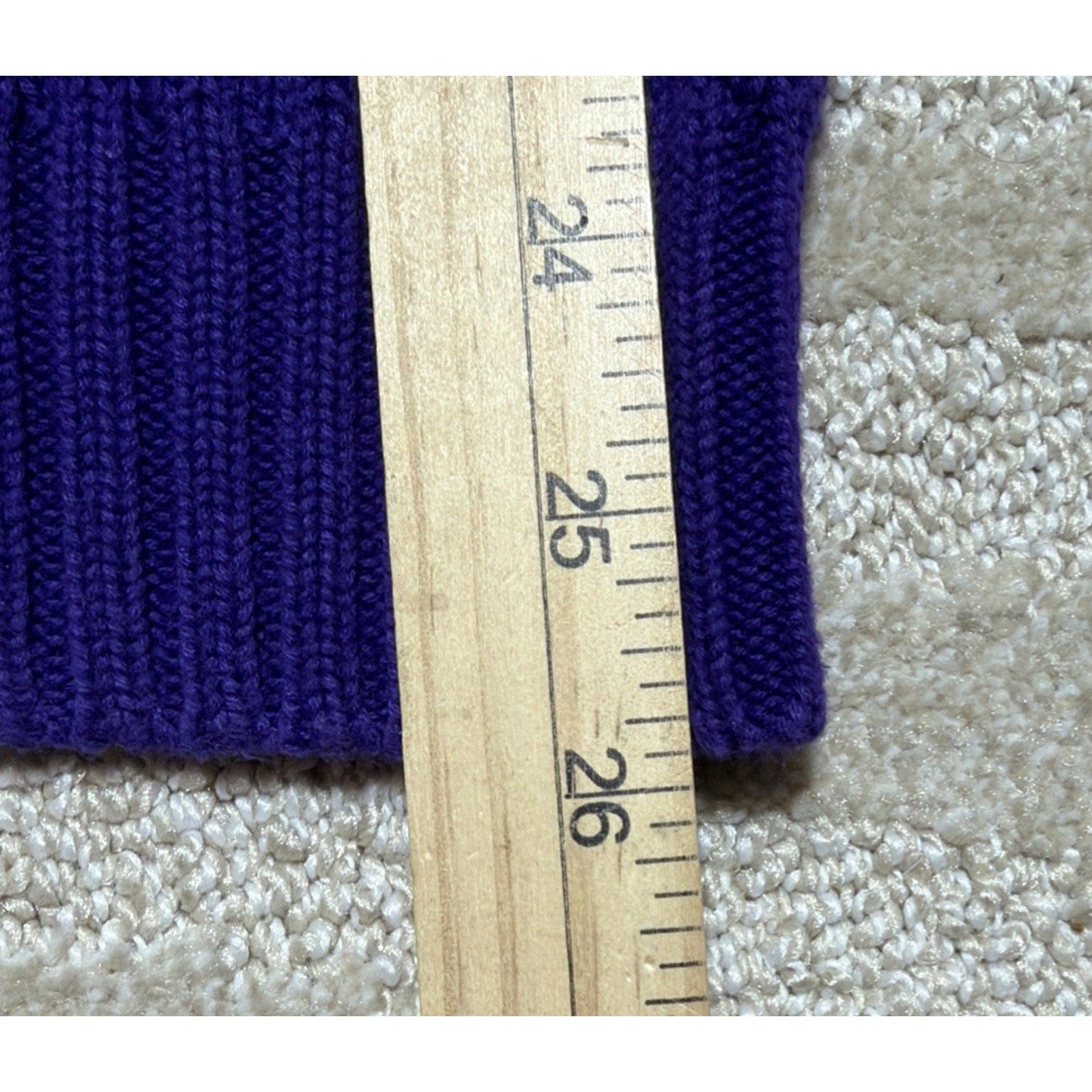 Ralph Lauren Sport Womens Large Purple Cable Knit V Neck Cotton Sweater Pony