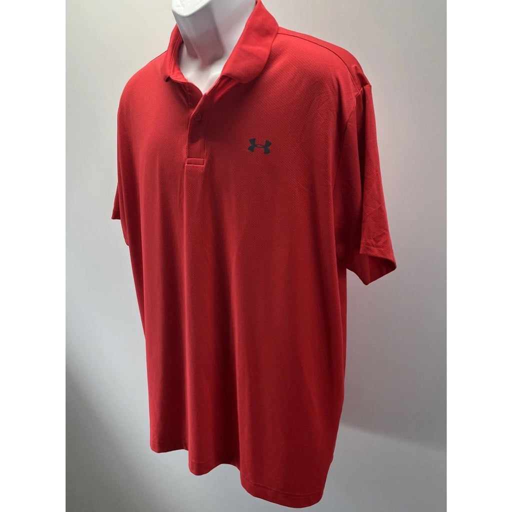 UNDER ARMOUR MEN'S PERFORMANCE SHORT SLEEVE GOLF POLO LAVA ORANGE RED XL