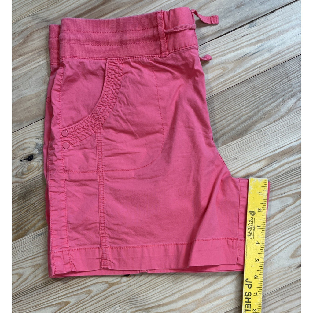 Khakis Co Shorts Womens Size 14 Stretch Chino Drawstring Pocket Casual Ladies