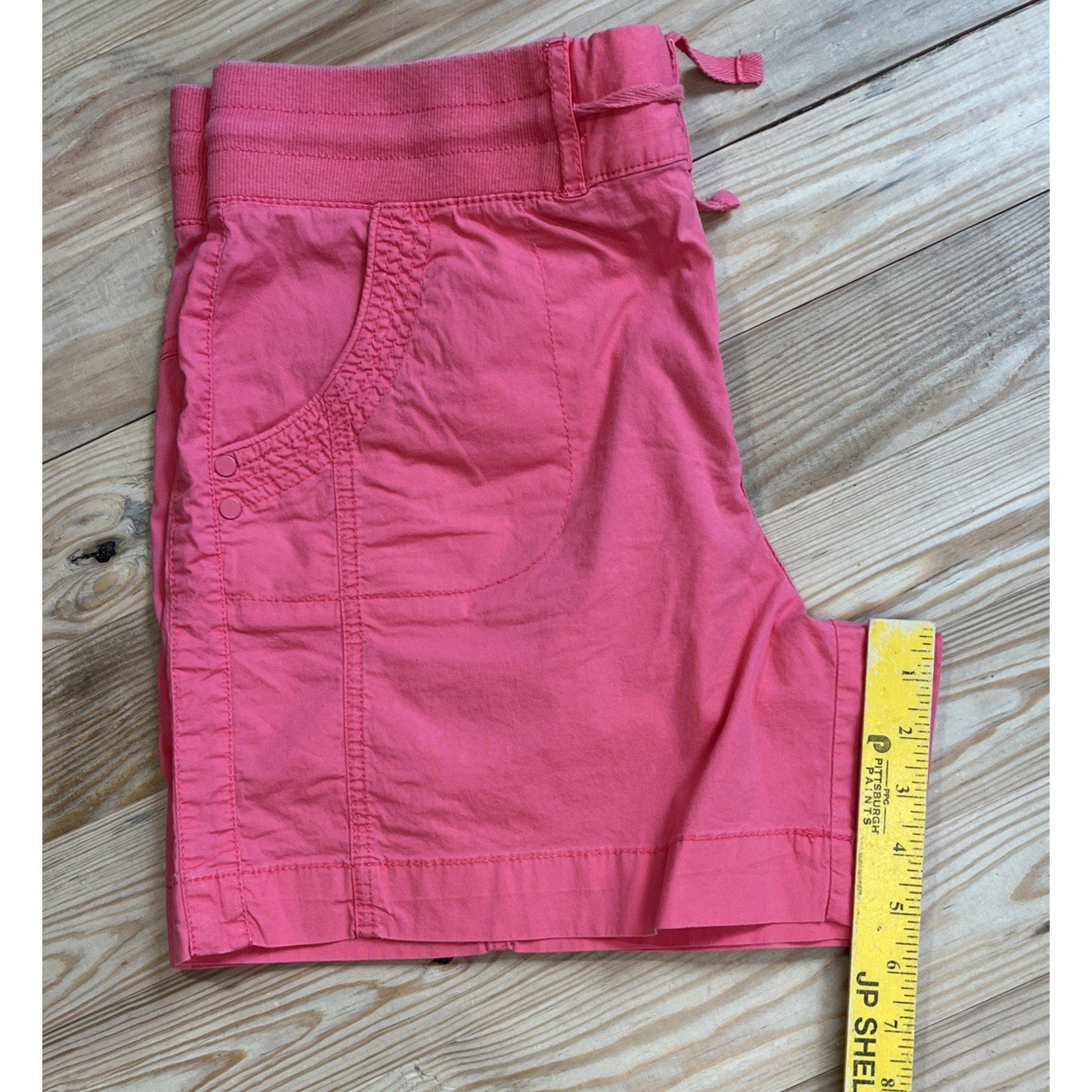 Khakis Co Shorts Womens Size 14 Stretch Chino Drawstring Pocket Casual Ladies